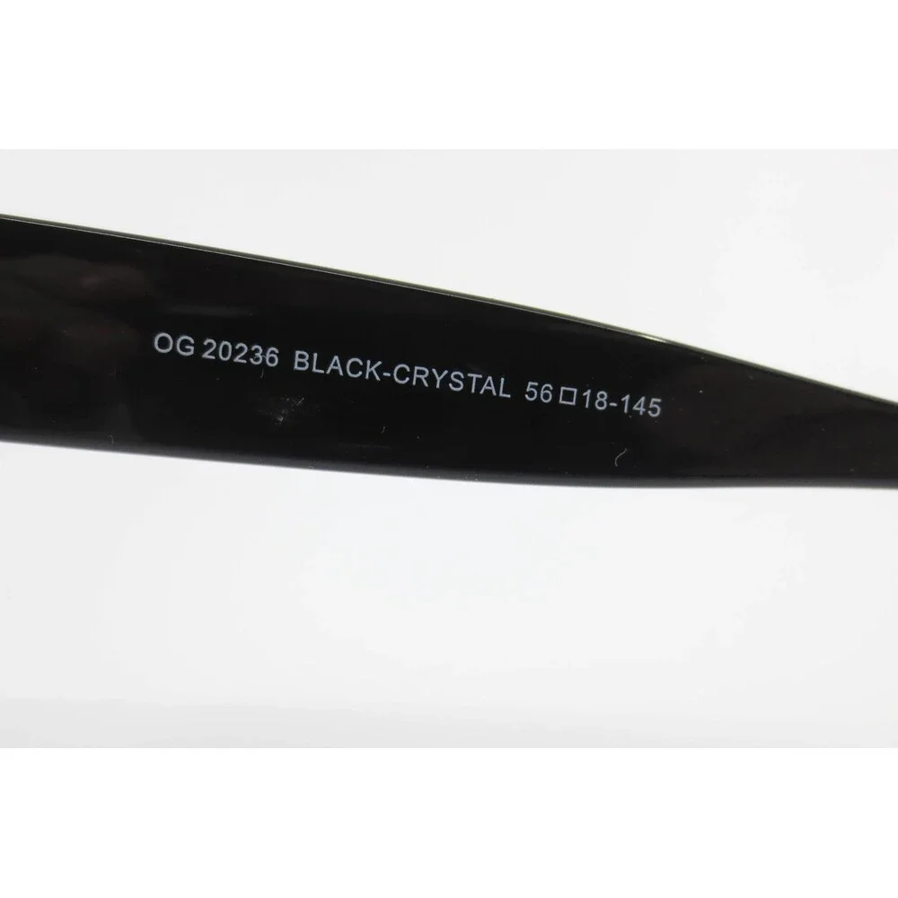 Otis + Grey OG 20236 Black Crystal Square Eyeglasses Frames 56-18-145